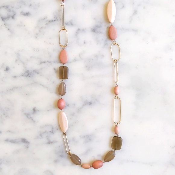 NWOT. The Limited Multiple Shapes/Colors/Materials Chained Necklace. - Picture 4 of 4